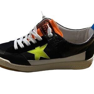 Golden Goose Black and Neon Yellow Star Sneakers